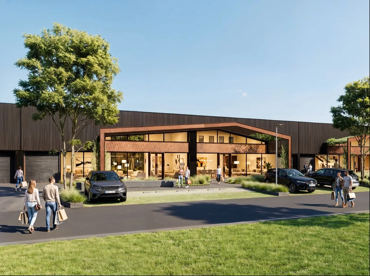Render de la fachada principal de NODO Funes